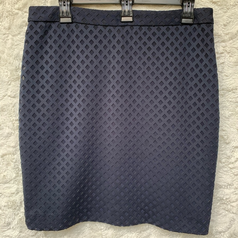 EUC Banana Republic Navy Blue Overlay Skirt Sz8